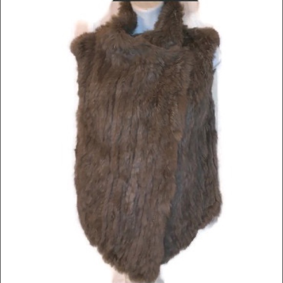 NWT auth OAKWOOD woven RABBIT FUR vest $550 size 2